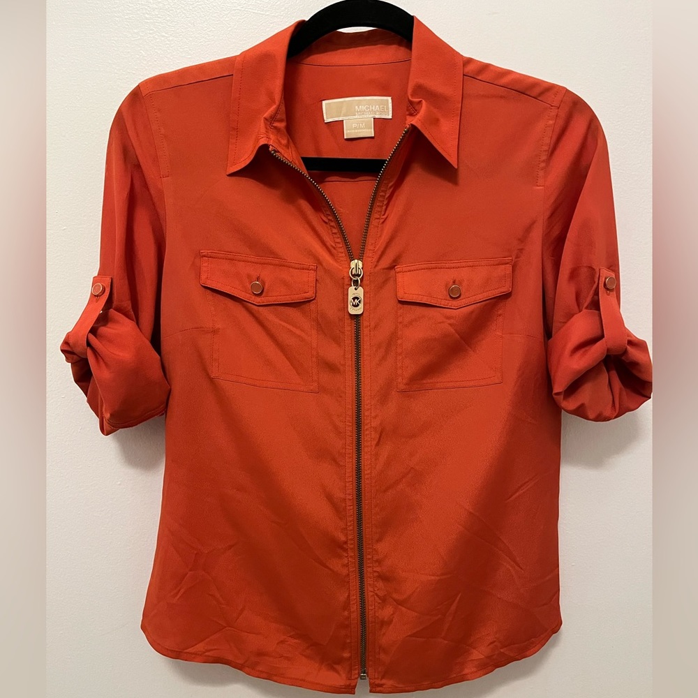 Orange Michael Kors Collared Shirt